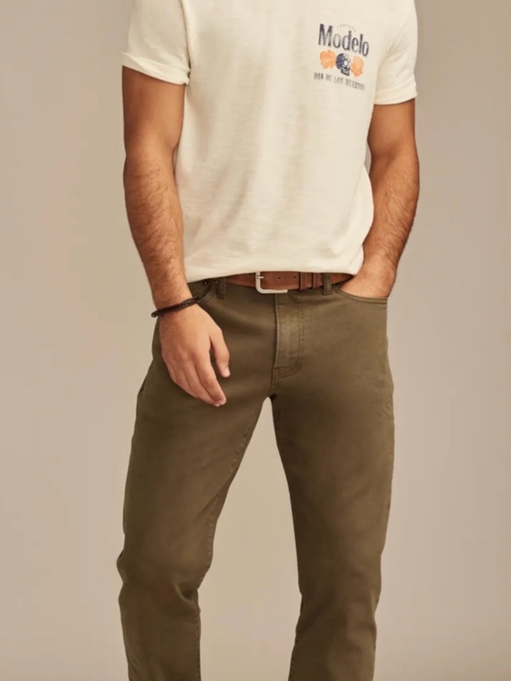 Lucky Brand Men's Olive Athletic Straight Jeans